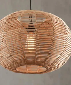 Nkuku Noko Natural Wicker Pendant - Small Round Living Room