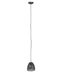 Nkuku Noko Wicker Conical Pendant - Black - Extra Small