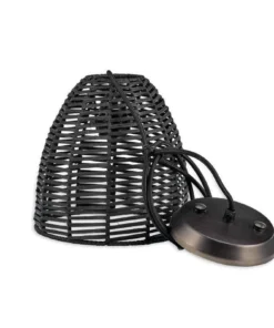 Nkuku Noko Wicker Conical Pendant - Black - Extra Small