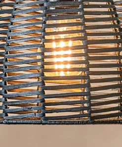 Nkuku Noko Wicker Conical Pendant - Black - Extra Small