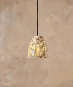 Nkuku Noko Wicker Conical Pendant - Natural - Extra Small Kitchen & Dining Room