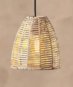 Nkuku Noko Wicker Conical Pendant - Natural - Extra Small Kitchen & Dining Room