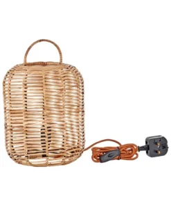 Nkuku Noko Wicker Lamp - Extra Small Bedroom