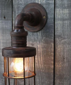 Nkuku Obere Caged Outdoor Light - Rust