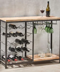 Nkuku Obra Bar With Wine Glass Storage