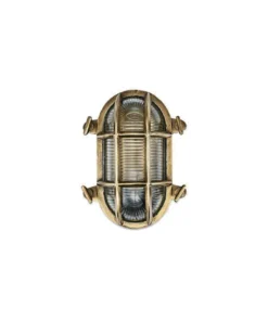 Nkuku Oshi Brass Oval Outdoor Bulkhead Light - Brass Outdoor Lighting