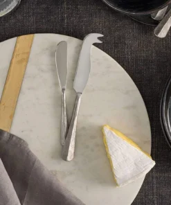 Nkuku Osko Cheese & Butter Knife Set - Brushed Silver (Set Of 2) Tableware