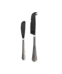 Nkuku Osko Cheese & Butter Knife Set - Brushed Silver (Set Of 2) Tableware