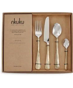 Nkuku Osko Cutlery Set - Brushed Gold (Set Of 16)