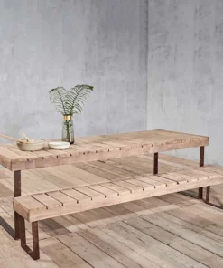 Nkuku Oso Wooden Bench - 220cm Garden Furniture