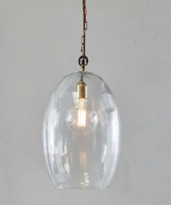Nkuku Otoro Glass Pendant - Large Oval Living Room