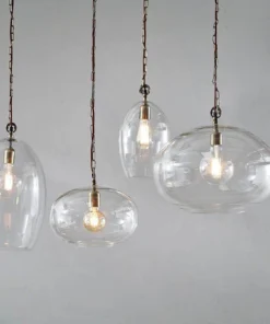 Nkuku Otoro Glass Pendant - Small Oval Living Room