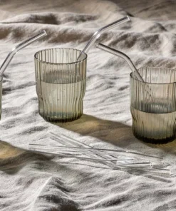 Nkuku Tableware Ouzoud Glass Straws - Clear (Set Of 6)