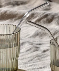 Nkuku Tableware Ouzoud Glass Straws - Clear (Set Of 6)