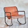 Nkuku Living Room Sagari Leather Rocking Chair