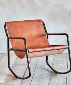 Nkuku Living Room Sagari Leather Rocking Chair