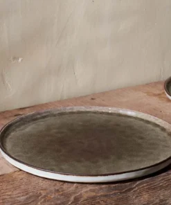 Nkuku Tableware Simi Dinner Plate - Moss Green
