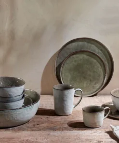 Nkuku Simi Side Plate - Moss Green - One Size Tableware 6 Nkuku Simi Side Plate - Moss Green - One Size Tableware