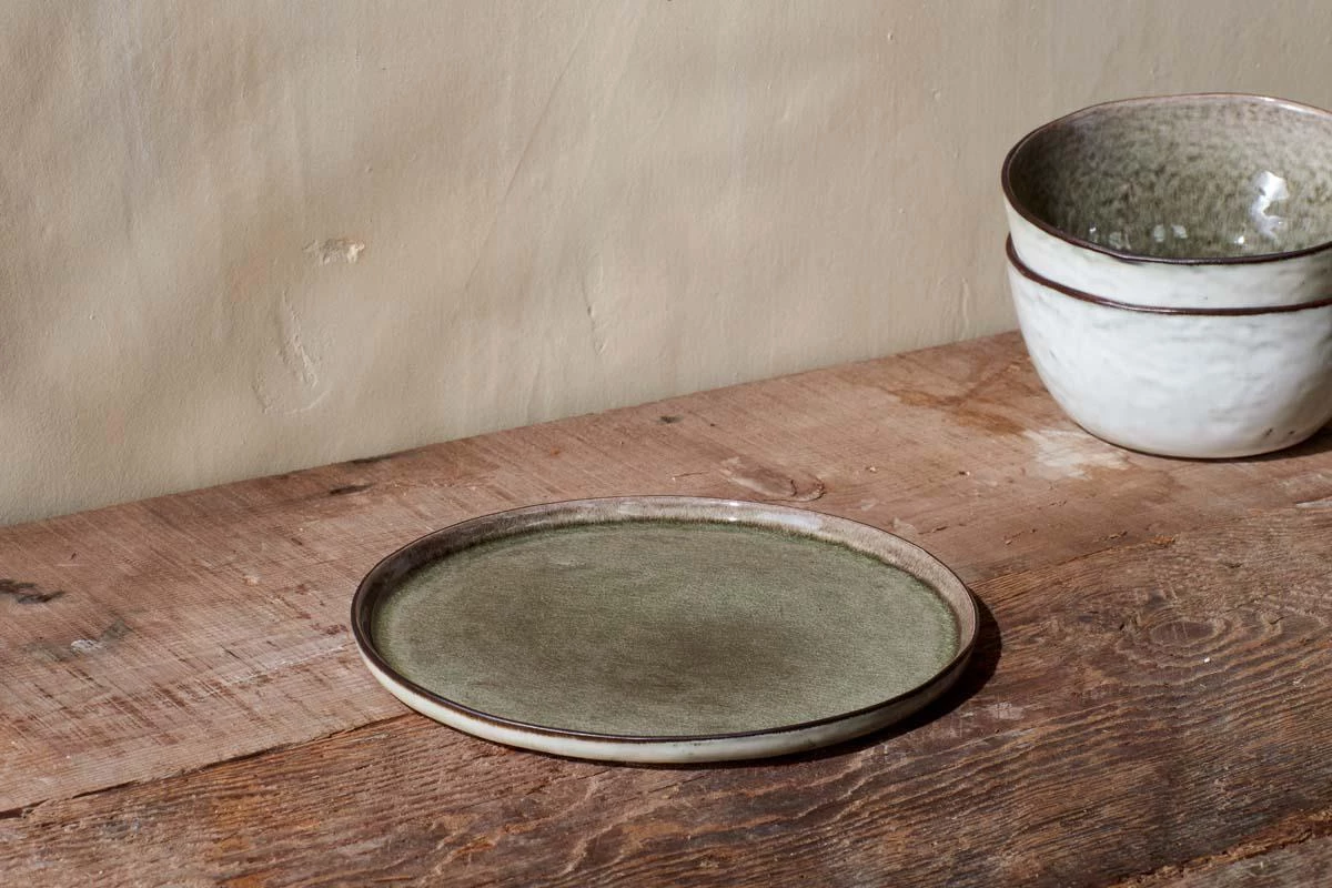 Nkuku Simi Side Plate - Moss Green - One Size Tableware 3 Nkuku Simi Side Plate - Moss Green - One Size Tableware