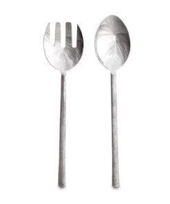 Nkuku Sirkali Salad Server Set - Brushed Silver (Set Of 2)