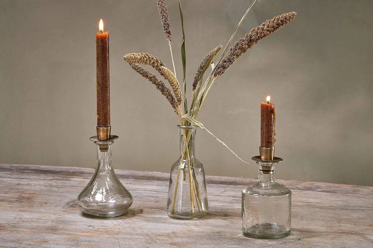 Nkuku Sirsa Glass Candlestick - Clear Home Accessories 3 Nkuku Sirsa Glass Candlestick - Clear Home Accessories