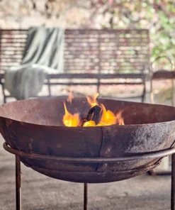 Nkuku Reclaimed Iron Kadai Fire Pit - Small