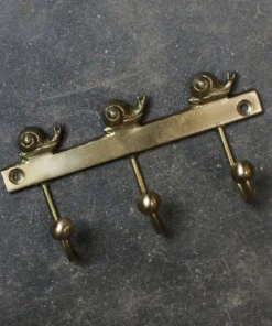 Nkuku Snail Brass Hooks (Set Of 2) Decorative Hooks