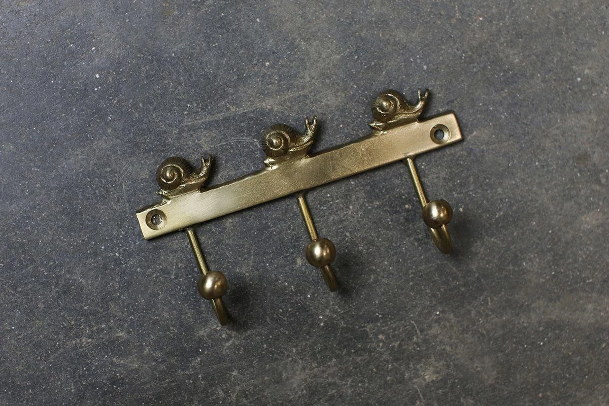 Nkuku Snail Brass Hooks (Set Of 2) Decorative Hooks 3 Nkuku Snail Brass Hooks (Set Of 2) Decorative Hooks