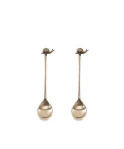 Nkuku Snail Spoon Gift Set - Antique Brass (Set Of 2)