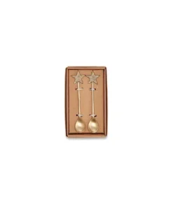 Nkuku Star Spoon Gift Set - Antique Brass (Set Of 2) Tableware