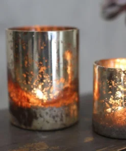 Nkuku Tabia Rustic Silver Tealight Home Accessories