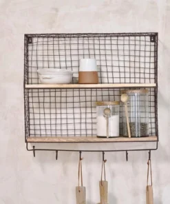 Nkuku Tamba Shelf With Hooks Home Accessories
