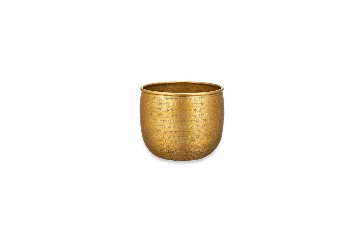 Nkuku Home Accessories Tembesi Etched Planter - Antique Brass 6 Nkuku Home Accessories Tembesi Etched Planter - Antique Brass