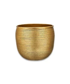 Nkuku Home Accessories Tembesi Etched Planter - Antique Brass 12 Nkuku Home Accessories Tembesi Etched Planter - Antique Brass
