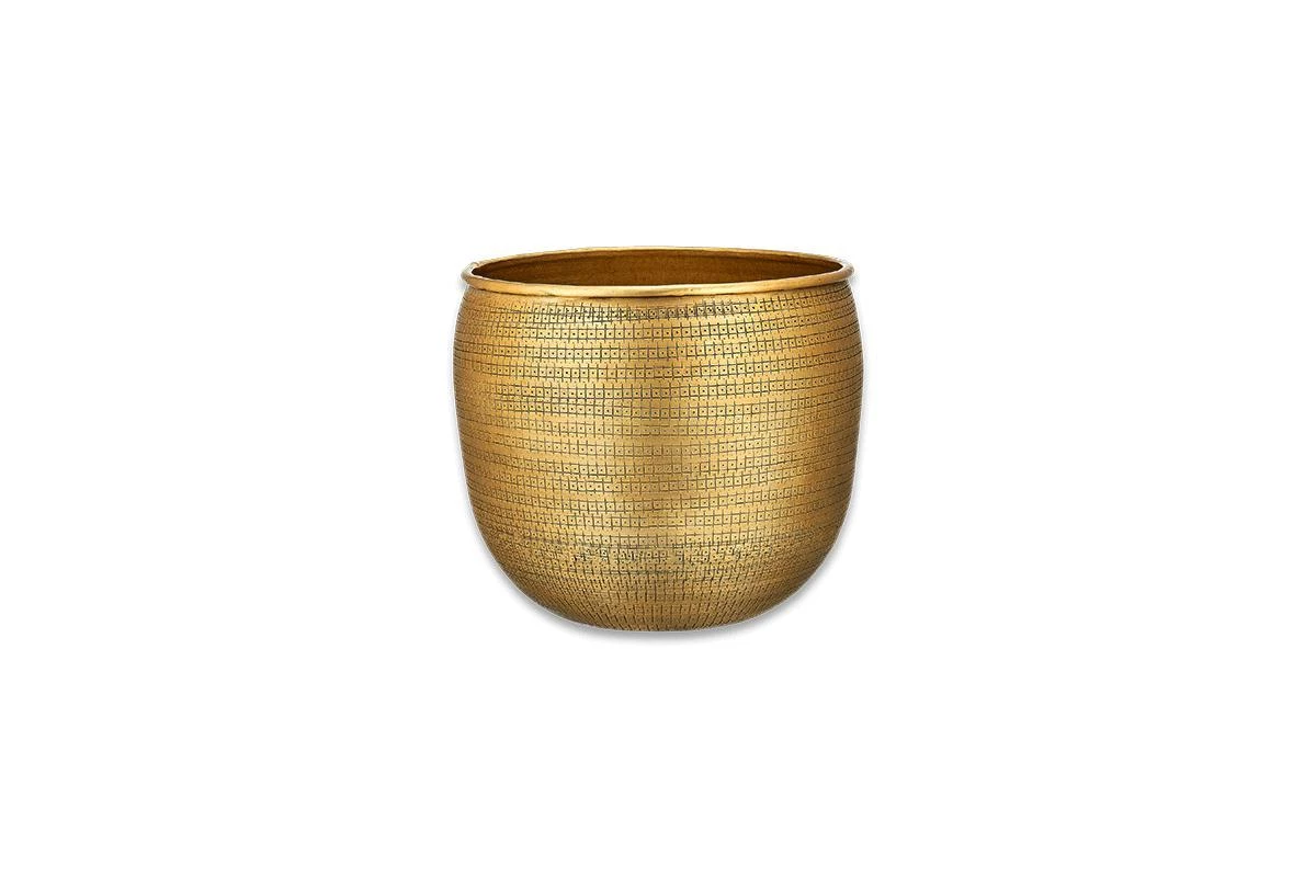 Nkuku Home Accessories Tembesi Etched Planter - Antique Brass 7 Nkuku Home Accessories Tembesi Etched Planter - Antique Brass