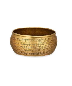 Nkuku Home Accessories Tembesi Etched Round Planter Bowl