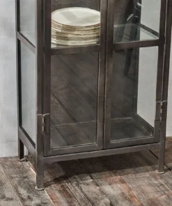 Nkuku Tiko Iron & Glass Tall Cabinet Living Room 11 Nkuku Tiko Iron & Glass Tall Cabinet Living Room