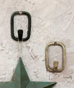 Nkuku Tima Square Hook - Antique Black (Set Of 2) Decorative Hooks