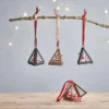 Nkuku Gifts Under £50 Tiny Kiko Triangular Decorations (Set Of 2)