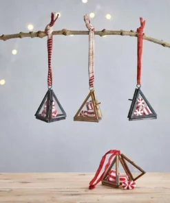 Nkuku Gifts Under £50 Tiny Kiko Triangular Decorations (Set Of 2)