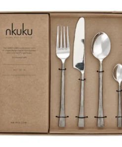 Nkuku Usa Cutlery Set - Brushed Silver (Set Of 16)