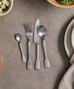 Nkuku Veeta Cutlery Set - Brushed Silver (Set Of 16) Tableware