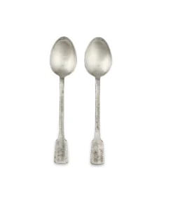 Nkuku Veeta Serving Spoon Set - Brushed Silver (Set Of 2)