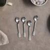 Nkuku Tableware Veeta Teaspoon Set - Brushed Silver (Set Of 4)