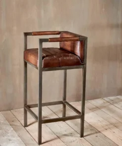 Nkuku Wamma Leather Bar Chair