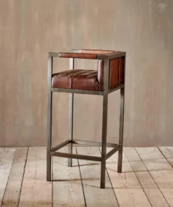 Nkuku Wamma Leather Bar Chair