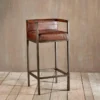 Nkuku Wamma Leather Bar Chair 2 Nkuku Wamma Leather Bar Chair