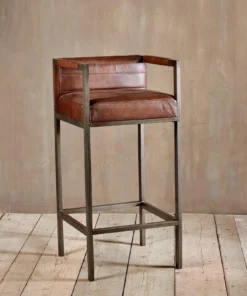 Nkuku Wamma Leather Bar Chair
