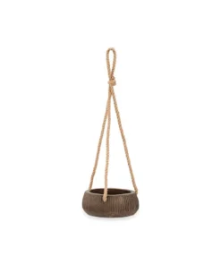 Nkuku Wampu Hanging Planter - Distressed Brown / Black Home Accessories
