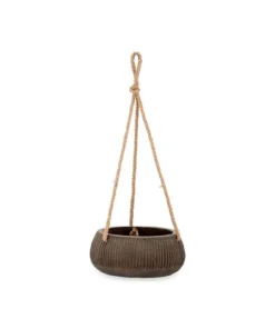 Nkuku Wampu Hanging Planter - Distressed Brown / Black Home Accessories